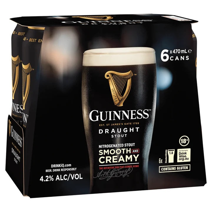 Guinness Stout Draught (carton/6pack) 470ml