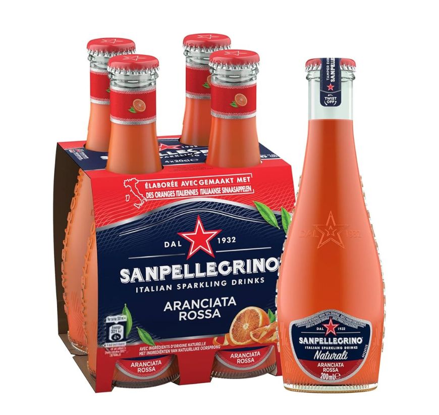 Sanpellegrino Water Mineral Aranciata Ross Italian Sparkling 200ml