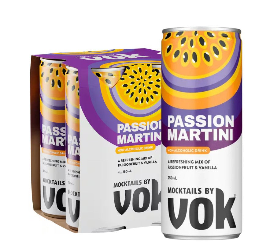 VOK Passion Martini (Non-Alcoholic) Slimline Can 4pack 250ml